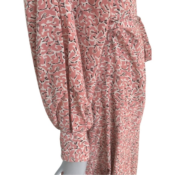 NWT ISABEL MARANT Alexandra Silk Pink Floral Print Midi Wrap Dress Pleated 38/6 - Picture 11 of 16